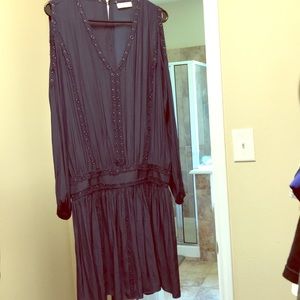 Cold shoulder long sleeve dress